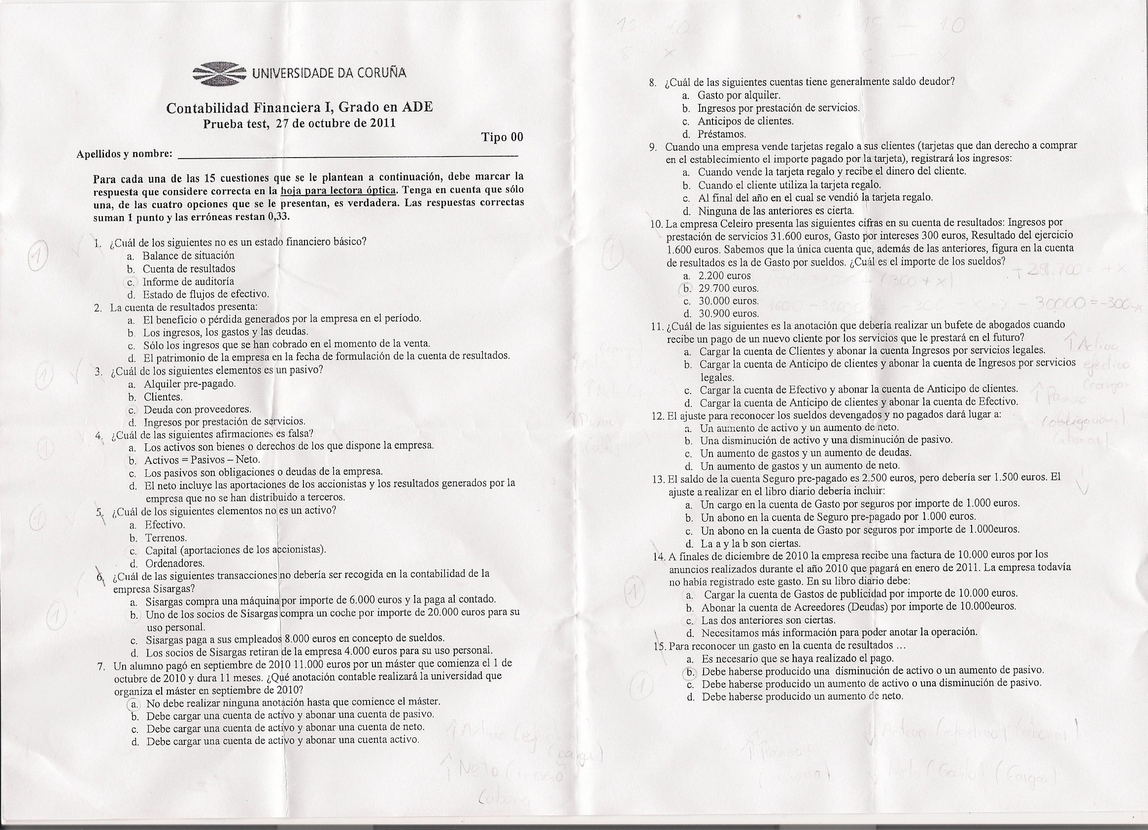 examen contabilidad
