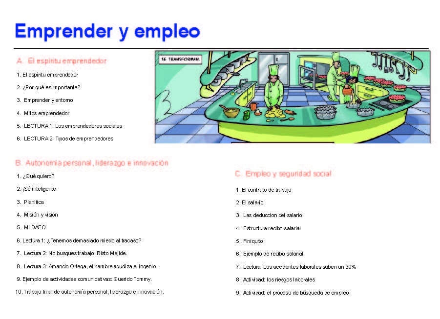 INDICE Emprender y empleo nuevo